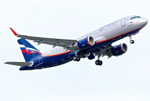 Mit Sharklets ausgerüsteter Airbus A320 der Aeroflot, © Airbus/P. Pigeyre