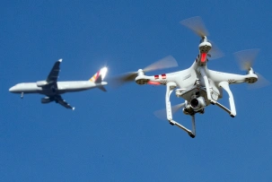 In der Nähe von Flughäfen sind Drohnen ein immer größeres Sicherheitsrisiko, © dpa/Julian Stratenschulte