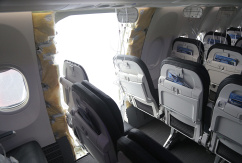 Der herausgerissene "Door Plug" in der Alaska Airlines Boeing 737 Max 9., © NTSB