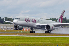 Airbus A350 von Qatar Airways landet in Hamburg., © Flughafen Hamburg