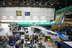 Ein Flugzeug des Typs Boeing 737 Max steht auf dem Endmontageband., © DPA/Lindsey Wasson