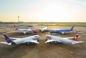 Airbus A350 in den Farben der Lufthansa Group Airlines Lufthansa, Swiss, Ita, Discover und Edelweiss., © Lufthansa Group
