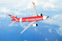 Konzeptbild eines Airbus A220 in den Farben von Air Asia., © Airbus