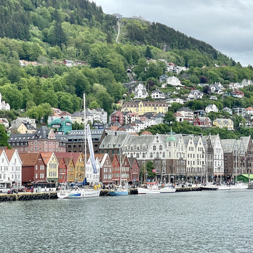 Historische Holzhäuser in der Stadt Bergen., © Michael Csoklich