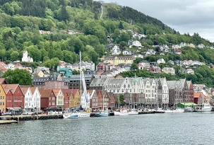 Historische Holzhäuser in der Stadt Bergen., © Michael Csoklich
