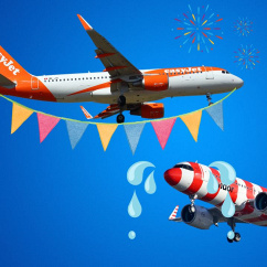 Easyjet im Partymodus, Condor trauert., Montage: © airliners.de/Carlo Marcora/bxluc