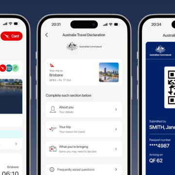 Qantas Arrival Cards in der App, © Qantas
